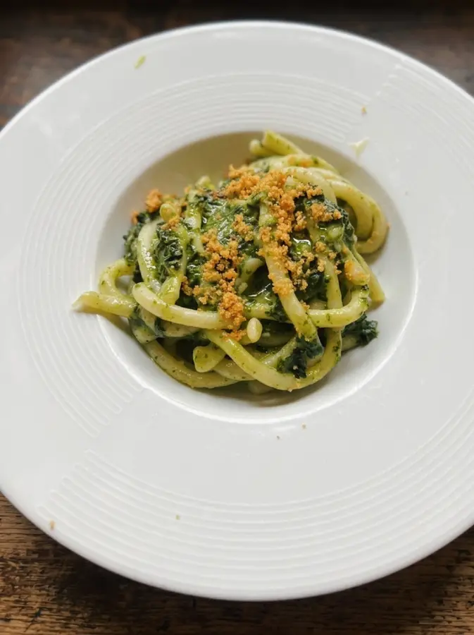 Pici con cavolo nero, pasta del pastificio Fè